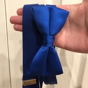Royal Blue Suspenders and Bow tie